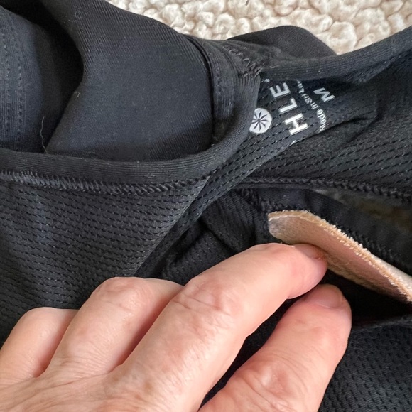 Athleta black removable cup sports bra back hook S/ M petite - Picture 6 of 14